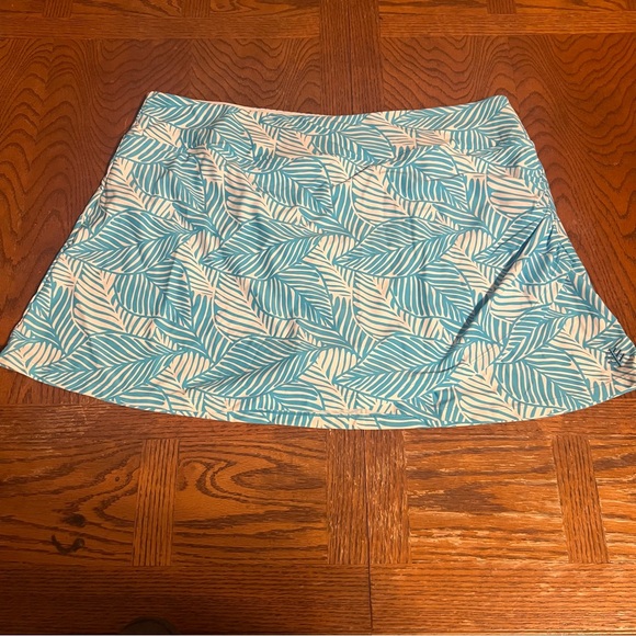 Coolibar Women's Big Wave Swim Beach Skort in Blue Paradise Palm Sz XL UPF 50 - Picture 4 of 15